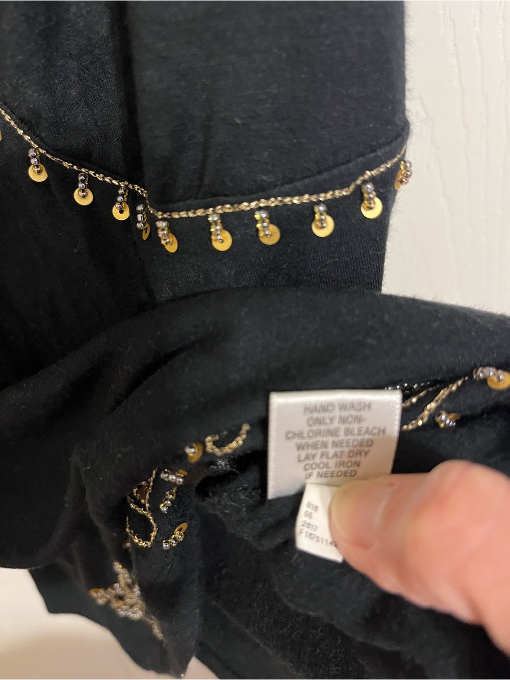 Black Tank with Gold Sequin Detailing - Picture 8 of 8